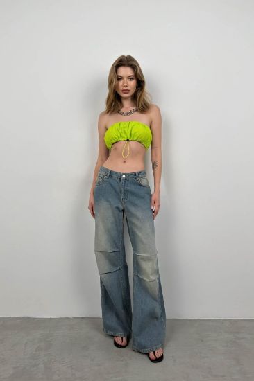 Lastik Detay Straplez Crop resmi